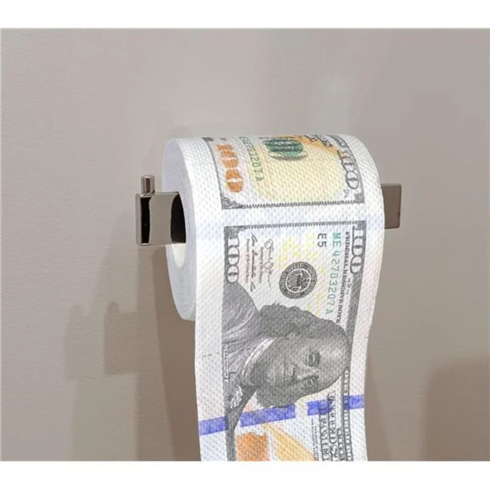 240-Sheet Gag‎ Joke Money Toilet Paper, 100 Dollar Bill, 1 Roll
